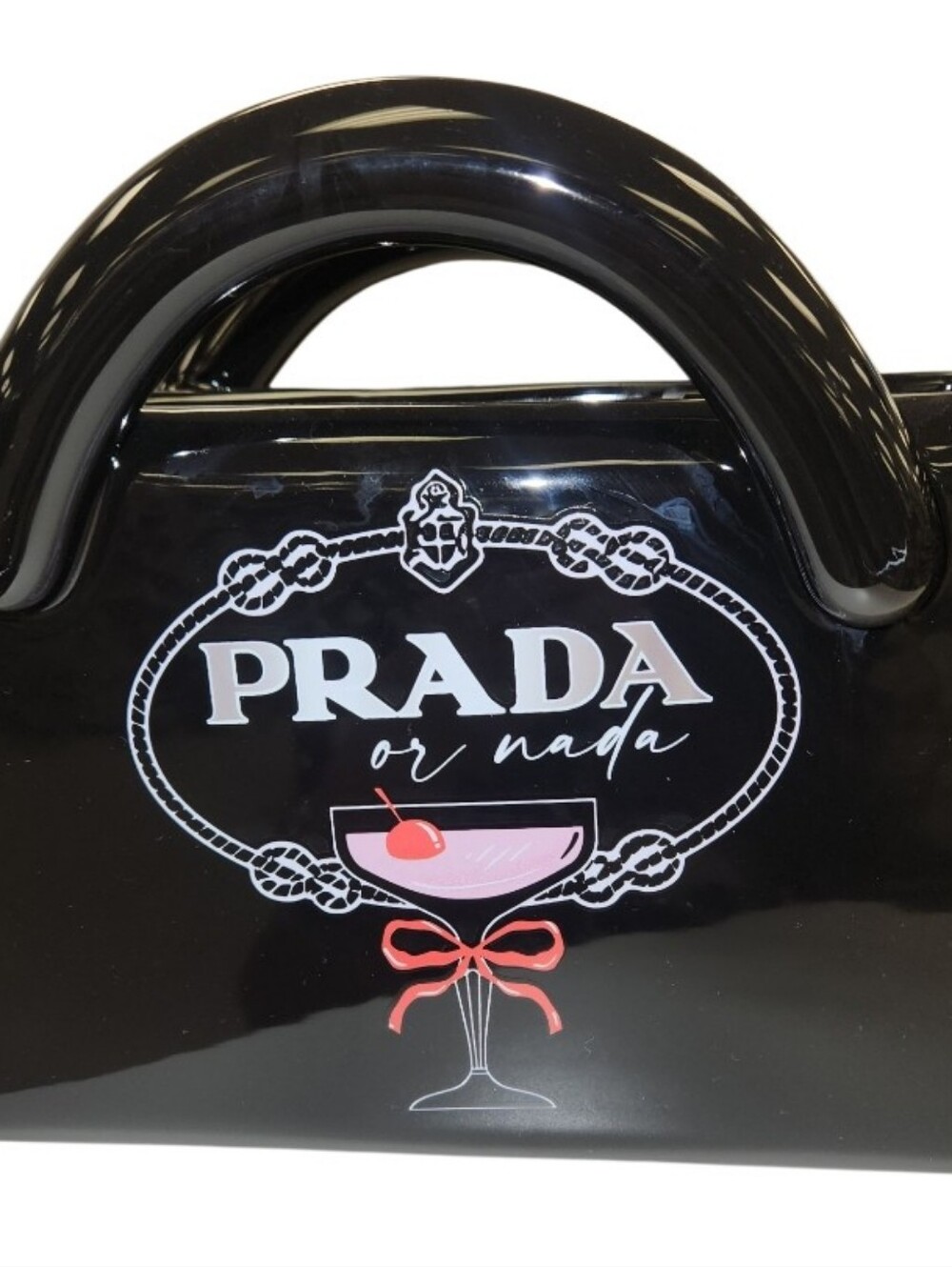 Double-Sided Designer Logo Ceramic Bag Vase 9.5"x 7"x 3" Aporx  Made In USA Huge - Picture 7 of 7